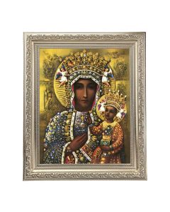 10" x 12" Ornate Silver Frame with an Our Lady of Czestochowa Print