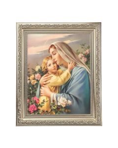 10" x 12" Ornate Silver Frame with a Madonna and Child Print