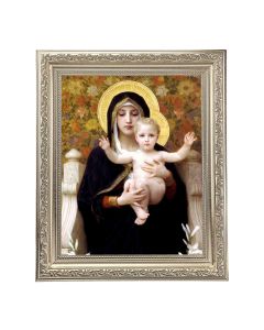 10" x 12" Ornate Silver Frame with a Bouguereau: Madonna of the Lilies Print