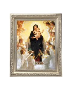 10" x 12" Ornate Silver Frame with a Bouguereau: Queen of the Angels Print