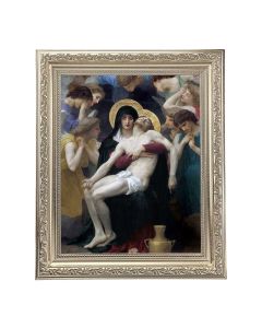 10" x 12" Ornate Silver Frame with a Bouguereau: Pieta Print