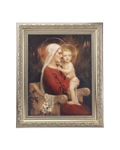 10" x 12" Ornate Silver Frame with a Chambers: Madonna and Child Print