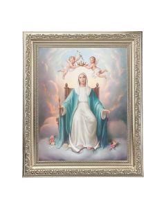 10" x 12" Ornate Silver Frame with a Queen of Heaven Print