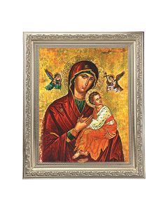 10" x 12" Ornate Silver Frame with an Our Lady of Passion Print