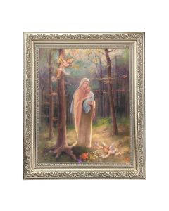 10" x 12" Ornate Silver Frame with a Madonna of the Woods Print