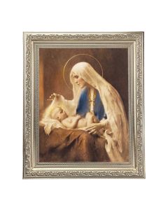 10" x 12" Ornate Silver Frame with a Chambers: Madonna and Child Print