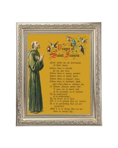 10" x 12" Ornate Silver Frame with a Prayer of Saint Francis Print