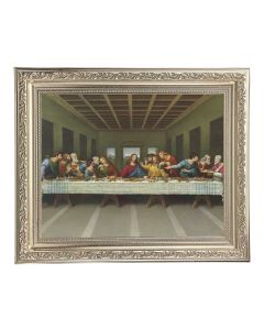 10" x 12" Ornate Silver Frame with a Davinci: The Last Supper Print