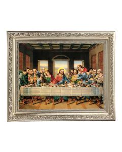 10" x 12" Ornate Silver Frame with a The Last Supper Print