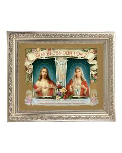 10" x 12" Ornate Silver Frame with a House Blessing - SHJ-IHM Print