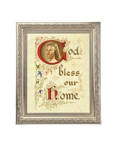 10" x 12" Ornate Silver Frame with a House Blessing Print