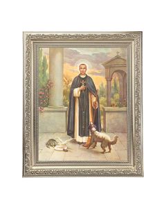 10" x 12" Ornate Silver Frame with a St. Martin de Porres Print