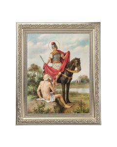 10" x 12" Ornate Silver Frame with a St. Martin of Tours Print