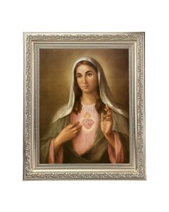 10" x 12" Ornate Silver Frame with a LaFuente: Immaculate Heart of Mary Print
