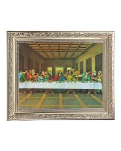 10" x 12" Ornate Silver Frame with a The Last Supper Print