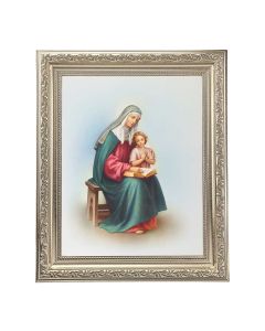 10" x 12" Ornate Silver Frame with a St. Anne Print