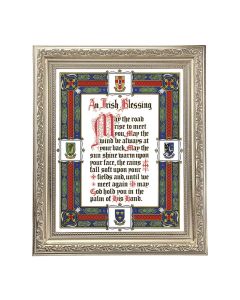10" x 12" Ornate Silver Frame with a Irish Blessing Print