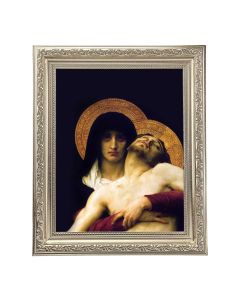 10" x 12" Ornate Silver Frame with a Bouguereau: Pieta Print