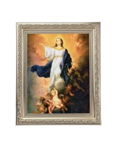 10" x 12" Ornate Silver Frame with a Murillo: Immaculate Conception Print