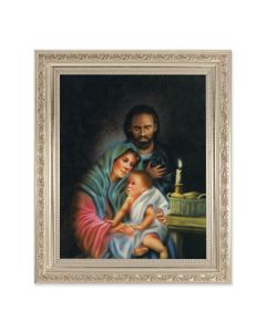 10" x 12" Ornate Silver Frame with a Holy Family Print