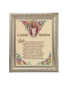 10" x 12" Ornate Silver Frame with an 8" x 10" A House Blessing Print