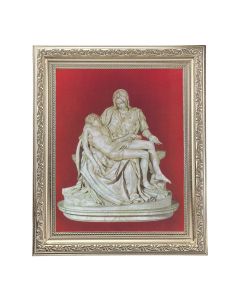 10" x 12" Ornate Silver Frame with a Pieta Print
