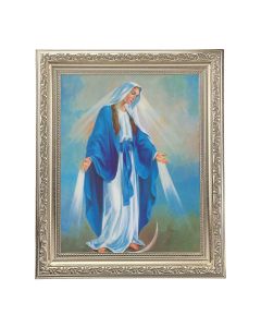 10" x 12" Ornate Silver Frame with an Our Lady of Grace Print