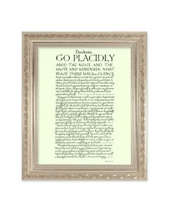 10" x 12" Ornate Silver Frame with a Go Placidly Print