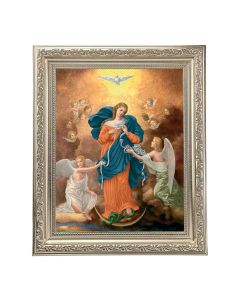10" x 12" Ornate Silver Frame with an Our Lady Untier of Knots Print