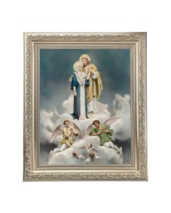 10" x 12" Ornate Silver Frame with a Chambers: Jesus and Mary Print
