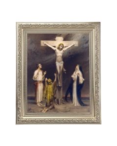 10" x 12" Ornate Silver Frame with a Chambers: Crucifixion Print