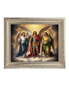 10" x 12" Ornate Silver Frame with an 8" x 10" The Three Archangels Print