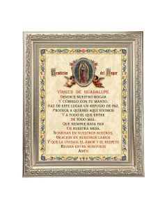 10" x 12" Ornate Silver Frame with an 8" x 10" O.L. of Guadalupe House Blessing Print 