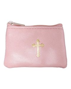 Mauve Marbled Patterned Rosary Pouch