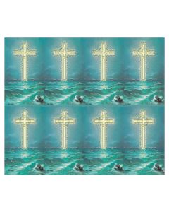 Cross On The Ocean Gold Stamped 8-Up Micro-Perf
