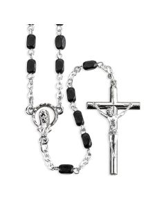 Black Wood Bead Rosary