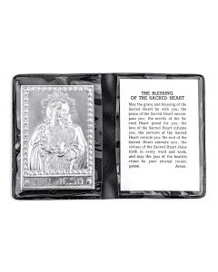 Sacred Heart Metal Plaque in Folder -P65
