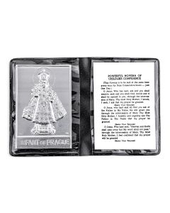 Infant of Prague Metal Plaque in Folder -P65