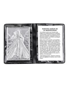 Divine Mercy Metal Plaque in Folder in Spanish -P65