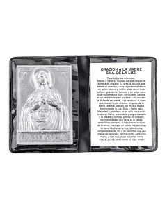 Immaculate Heart of Mary Metal Plaque in Folder in Spanish -P65