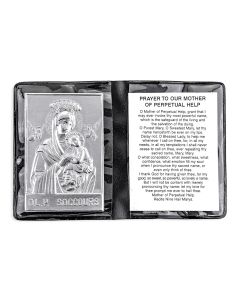 Our Lady of Perpetual Help Metal Plaque in Folder -P65