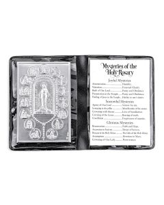 Mysteries of The Rosary Metal Plaque in Folder -P65