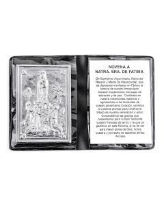 Our Lady of Fatima Metal Plaque in Folder in Spanish -P65
