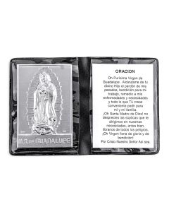 Our Lady of Guadalupe Metal Plaque in Folder in Spanish -P65