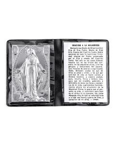 Our Lady of Grace Metal Plaque in Folder in Spanish -P65