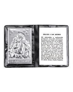 St. Anthony Metal Plaque in Folder in Spanish -P65