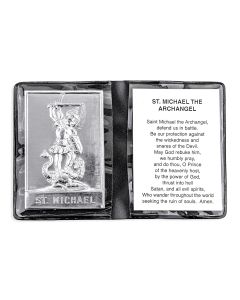 St. Michael Metal Plaque in Folder -P65