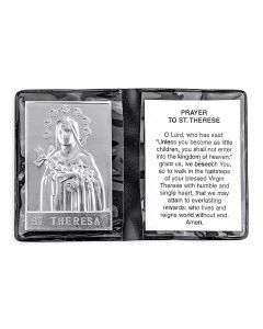 St. Therese Metal Plaque in Folder -P65