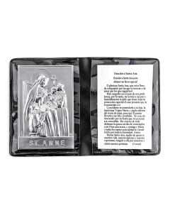 St. Anne Metal Plaque in Folder in Spanish -P65