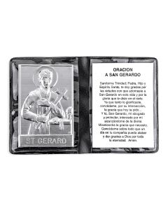 St. Gerard Metal Plaque in Folder in Spanish -P65